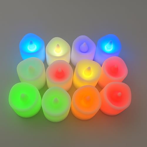 Image of K D 24 Pcs LED Multi Tea Light Candles | Flameless & Smokeless | Decorative Acrylic Candle Home Decor, Deepawali, Diwali Decor, Navratri, Gifting, Festival Decoration (Candle Multi Pack of 24)