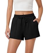 ANRABESS Women Shorts 2026 Summer Casual High Waist Drawstring Elevated Seams Loose Soft Sweat Lo...