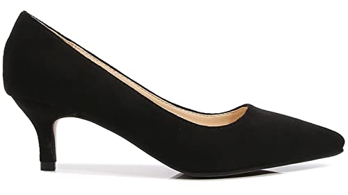 Stunner Pointed Toe Heeled Shoes for Women Faux Suede Pure Color Stiletto Low Heel Pumps Shoes Work Office Wedding Party4