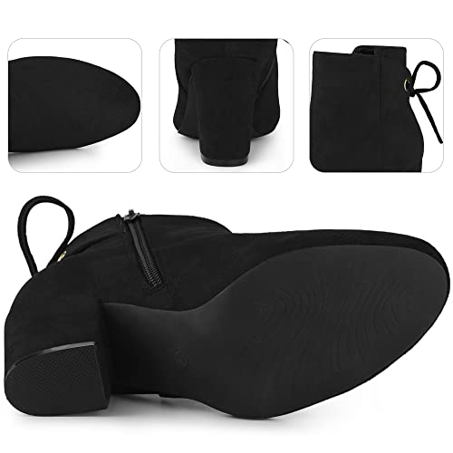 Perphy Round Toe Lace Up Chunky High Heels Ankle Boots for Women4