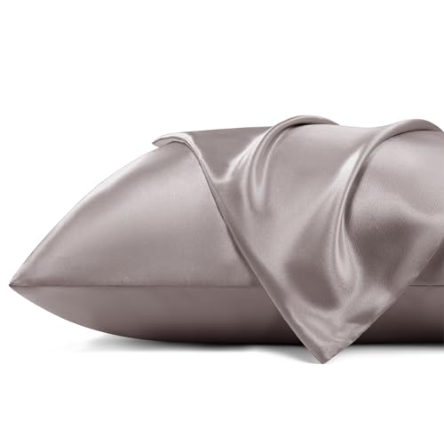 Image of Bedsure Satin Pillowcase with Zipper,King Pillow Cases Set of 2