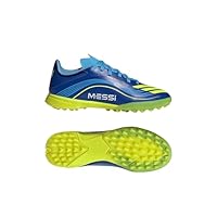 adidas Unisex Children's F50 Messi League Turf Football Boots Kids Football Boots, Royal Blue Solar Yellow Semi Blue Burst, 13.5 UK
