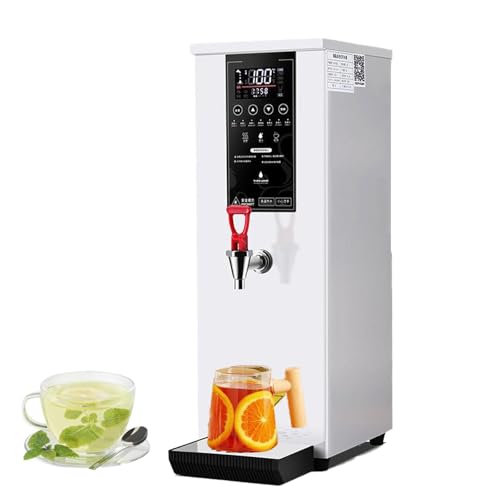 Kindevieft Dispensador De Agua Caliente, Calentador De Agua EléCtrico Comercial, MáQuina De Agua Caliente, 25 L/60 L por Hora, Acero Inoxidable, Gran Capacidad, Calentamiento RáPido De 3000W,White