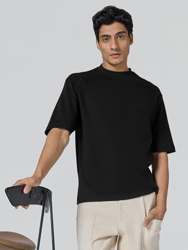 Image of XYXX Drift Oversized Tshirt for Men | 100% Combed Cotton | Solid Roundneck Drop Shoulders Half-Sleeve T Shirt