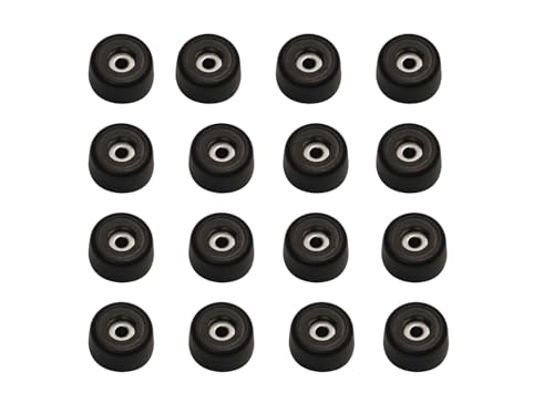 Image of Penn Elcom Small Black Bold Rubber Feet with Steel Washer - Set of 16 | Heavy-Duty Pads for Electronics, Furniture & AV Gear | Anti-Vibration, Non-Slip for Floor Protection (O - 25.4mm, H - 15mm)
