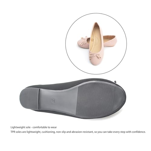 Women's Bow Ballet Flats - Elegant Round Head Non-Slip Dress Shoes - Breathable Soft and Comfortable Women's Shallow Mouth Shoes4