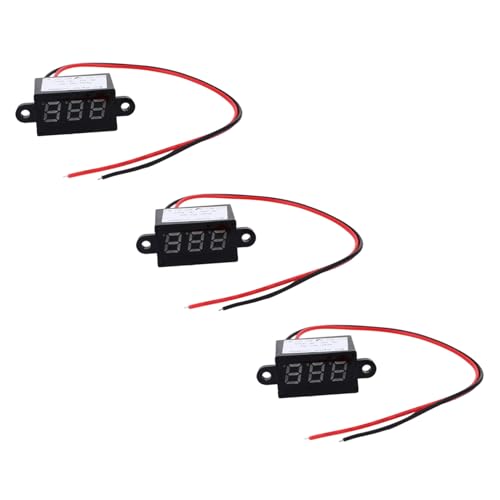 HOODANCOS 3個 防水 耐落下機能付きミニデジタル電圧計 二線式リバースポラリティ保護搭載 車 バッテリー用電圧チェッカー