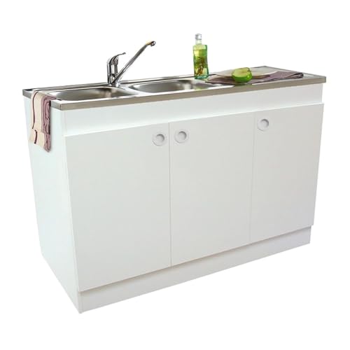 Meuble sous evier 120cm blanc Décliq Néova
