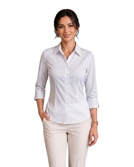 Women’s Viscose Rayon Formal Shirt – Full Sleeve Cotton Blend Office Wear-image-5