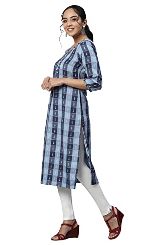 Image of Aurelia Women's Cotton Blend Regular Fit Geometric Print Kurta