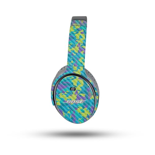 Image of MightySkins Carbon Fiber Skin Compatible with Bose QuietComfort 35 II Headphones - Summer Camouflage | Protective, Durable Textured Carbon Fiber Finish | Easy to Apply