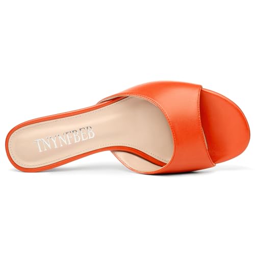 Image of TNYNFBEB Womens Low Kitten Heel Open Toe Sandals Mules Shoes Slingback Prom Party Dress Summer 1.4 Inches Heels