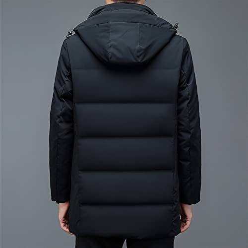 TIYRUS Jaqueta masculina larga plus size grossa casual jaqueta de comprimento médio com capuz (cor: