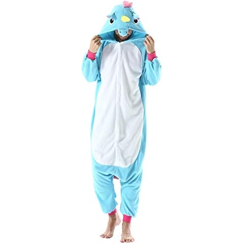 Men's Women's Adult Pajamas Unisex Animal Onesies Novelty Pyjamas Nightwear Halloween Homewear Cosplay Costume Loungewear Onepiece Blue Unicorn for Height 148-187CM Cover