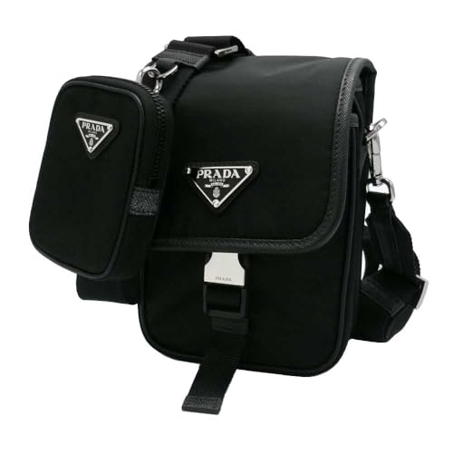 [�v���_] �V�����_�[�o�b�O PRADA �i�C���� �g���C�A���O�� ���S �N���X�{�f�B�o�b�O �~�j�|�[�`�t�� �΂ߊ|�� 2VD043 TESSUTO+SAFFIANO NERO (�u���b�N) �A�E�g���b�g �����Y [���s�A���i]