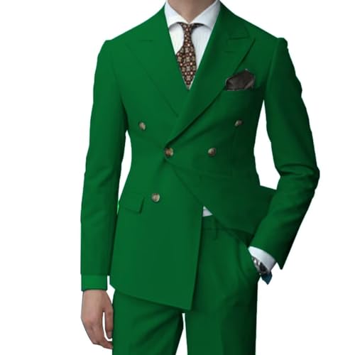 YUVUXE Men's Formal Big Tall 2 Pieces Suit 2 Buttons Wedding Jacket Pants,Customizable3
