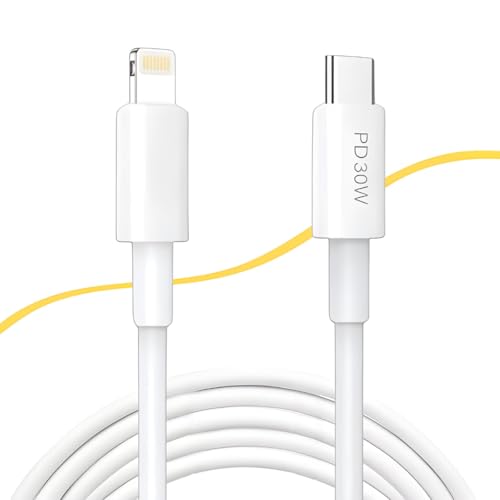 Cabo iPhone/Lightning + USB-C de 2m, Turbo 30W Ultrarrápido, Silicone Reforçado (Compatível com iPho