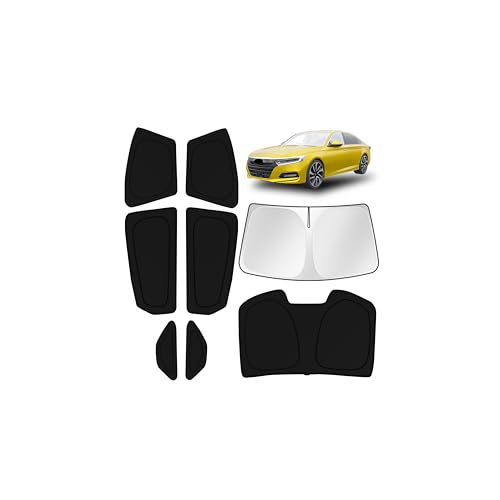 Image of KUST Car Window Shades for Honda Accord 2018-2022 Windshield Sun Shade Side Window Cover UV Block Privacy Protection Accessories for Camping Blackout Rear Back Full Set 8PCS
