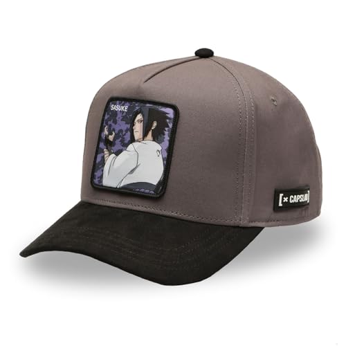 Gorra Naruto Shippuden, Gorra Trucker Naruto Uzumaki, Ajustable con el Snapback, gris oscuro/negro, Talla única