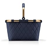 reisenthel carrybag frame rhombus midnight gold – Stabiler Einkaufskorb mit viel Stauraum und praktischer Innentasche – Elegantes und wasserabweisendes Design
