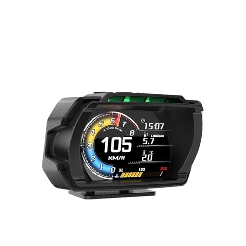 V80 OBD2 HUD Head Up Display - Real-Time Speed, Fuel Consumption, RPM, Turbo Boost, Security, Custom Car Logo, 10+ Interfaces for Most Cars After 2008(V80-English)