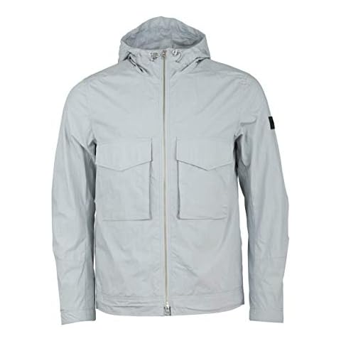 J.Lindeberg Men's Hooded Cotton Nylon Jacket, Stone Grey, X-Large Cover