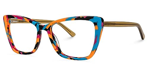 Image of VOOGLAM Rectangle Blue Light Blocking Glasses for Women Anti UV Eyestrain Eyewear Sanchez
