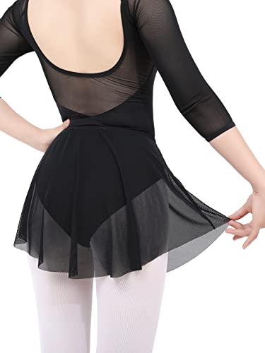 Gorchnc OJL-F7-3 Pull On Ballet Skirt For Women Adult Girls Toddler Dance Skirt Mesh Ballerina Skirt Stretchy Ballet Dance Skirt Black thumb #1