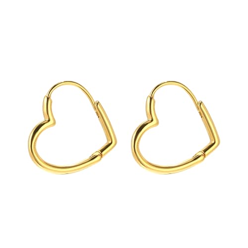 14K Vergoldete Herz Ohrringe Für Frauen Goldene Creolen Huggie Statement Anlaufbeständige Leichte Ohrringe Mode Schmuck Geschenk Für Sie