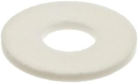 Nylon 6/6 Flat Washer, Plain Finish, Off-White, 4 Hole Size, 0.12" ID, 0.22" OD, 0.03" Nominal Thickness (Pack of 100)