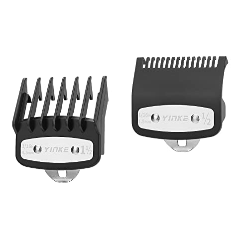 Yinke Trimmer Aufsätze Aufsteckkamm für Wahl Haarschneidemaschine Magic Clip Trimmer Rasierer, 2 Schnittlängen sind 1,5 mm und 4,5 mm Bartschneider Aufsteckkamm-Set Kit (2PCS, BLACK) Cover