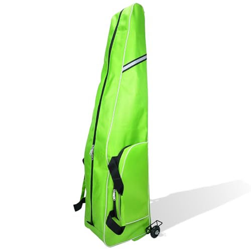 FEFOSAEP Fencing Bag with Wheels - Draw-bar Rolling Fencing Bag - Fencing Bags with Integrated Plate and Wheels (Grass Green)