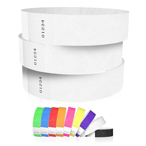 600 WristCo White Tyvek Wristbands for Events - Comfortable Tear Resistant Paper Bracelets ID Wrist Bands for Concerts Festivals Admission Party Identification