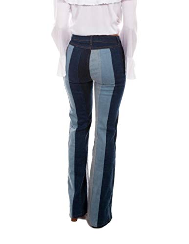 Scully Western Denim Jeans Womens Multi Panel Flare Blue F0_HC6892