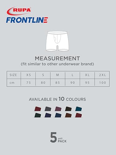 Image of RUPA Frontline Hunk Men Trunks | 100% Combed Cotton | Color May Vary | Pack of 5