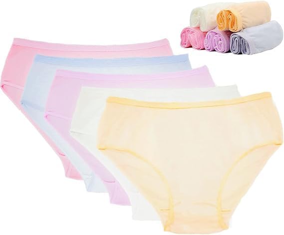 dk shopper Women's Cotton Underwear, High Cut Briefs, Disposable Travel Panties, White/Macarons-picture-53