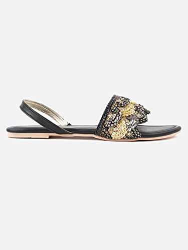 Image of Marc Loire Women's Embroidered and Embellished Flat Fashion Sandals