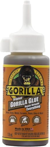 Original Gorilla Glue - Expanding Water Resistant Glue for Indoor and Outdoor Use - Easy Application Nozzle - Ceramics and Uneven Surfaces - Original Formula - 118ml/4oz Bottle (Pack of 1)