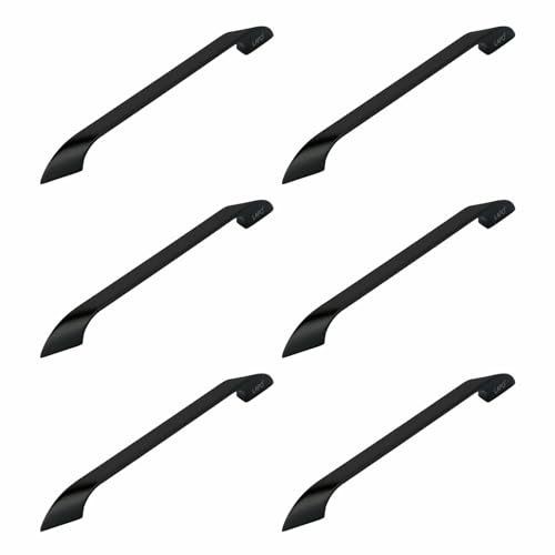 Image of LAPO 10 Inch Cabinet Handles for Storage Drawers, Suitable for Wardrobe and Kitchen Use, Corrosion Resistant, Easy Install & Modern Design, 3 Years Warranty (224mm, Black Finish, Pack of 6) - Twist