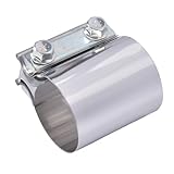 Elifecenter ID 2 Inch Butt Joint Exhaust Band Clamp-Stainless Steel Sleeve Coupler-fits OD 2' Exhaust Pipes Mufflers