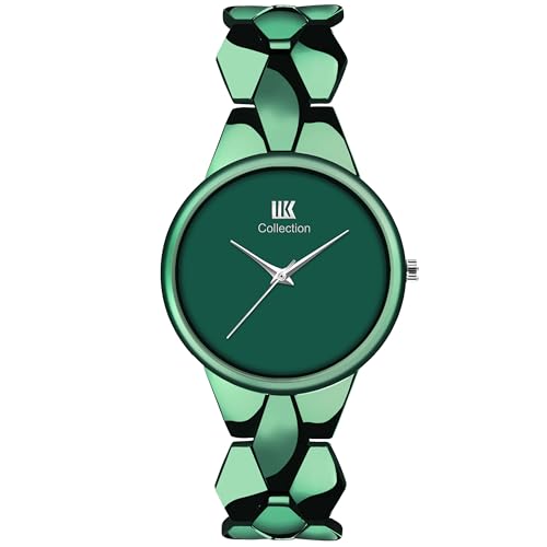 Image of IIK COLLECTION Watch for Women Round Dial |Analogue Quartz Movemnet Ladies Watch|Long Battery Life|Stainless Steel Adjustable Bracelet Chain Strap|Fancy Clasp Safety Watch for Woman