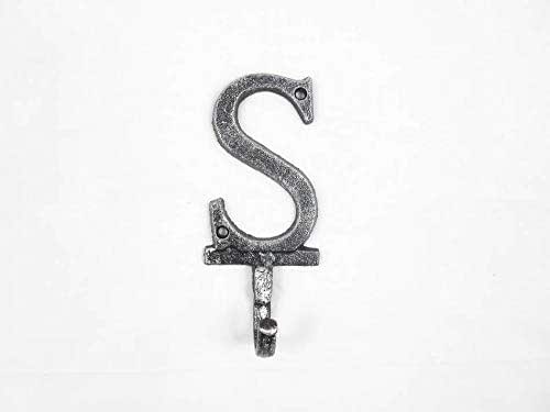 Hampton Nautical Rustic Silver Cast Iron Letter S Alphabet Wall