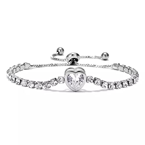 Shining Diva Fashion Endless Love Crystal Infinity Bracelet for Women CZ Diamonds Latest Stylish Adjustable Charm Tennis Bracelet for Girls