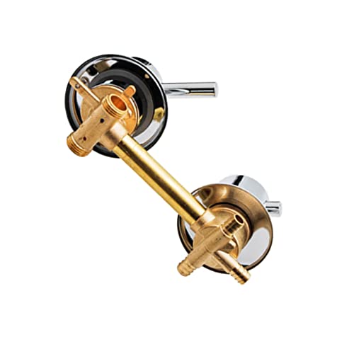 1/2/3/4/5 Salida Distancia Orificio Agua 10/12,5/14,5cm Grifos Ducha Latón Válvula Mezcladora Intubación Baño para Gabinete Cabina Ducha, Cartucho Cerámica, Mango Grueso (B Intubación 3 Vías 12,5 cm)