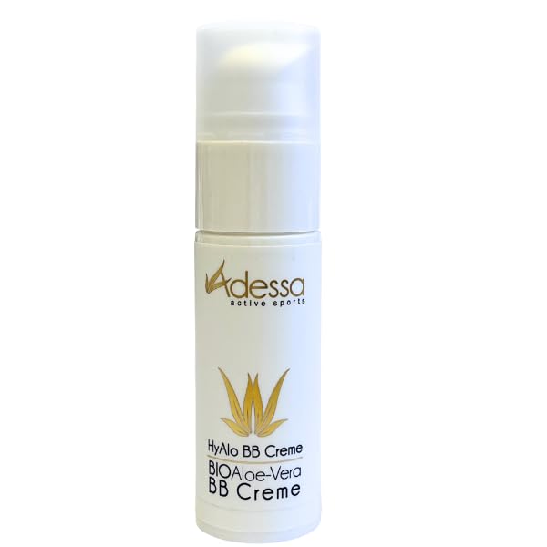 Adessa HyAlo BB - Crema hidratante y nutritiva de día con aloe vera y aceite de almendra, 30 ml, para pieles sensibles y secas