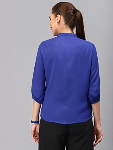 Image of Style Quotient Women Solid Lilac Polyester Formal Shirt