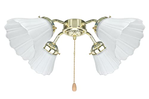 Image of Aspen Creative 23011-4A Transitional Frosted Ceiling Fan Glass Shade.2-1 /8 inchFitter.Size:5 inchD x 4-3 /4 inchH.4Pcs /Pack