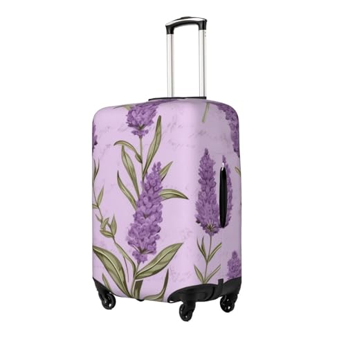 Lavender Stamp Print Luggage Suitcase Covers Elastic Washable Luggage Protector Luggage Covers For Suitcase2