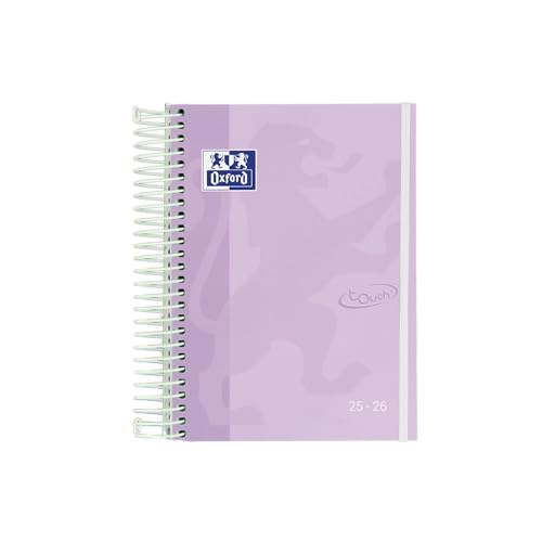 Oxford Touch Agenda 2025/2026, 1 jour par page, couverture extra rigide, 12 x 18 cm, espagnol, couleur mauve