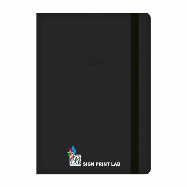 Sign Print Lab Personalised 2026 Day a Page A4/A5 PU Embossed Diary for organizing your schedule